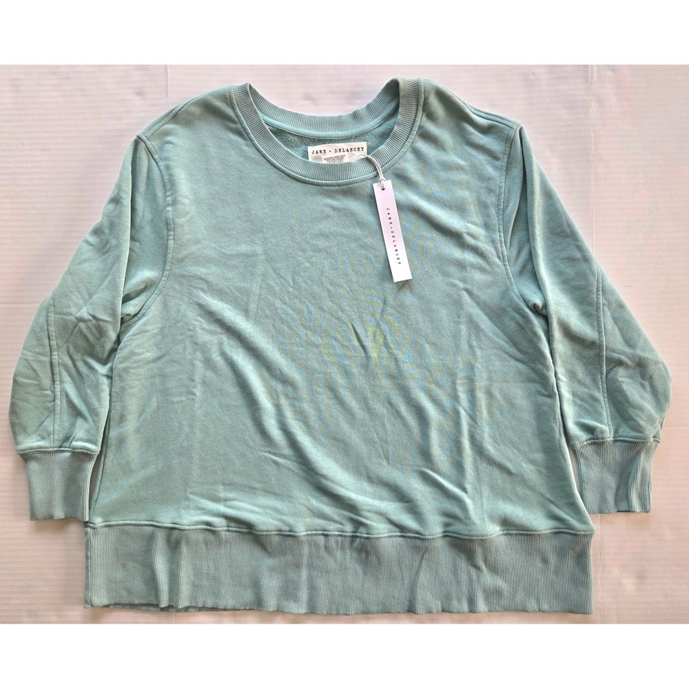 Jane + Delancey Sage Green Crewneck Sweatshirt Women 1X NWT Cotton Pullover